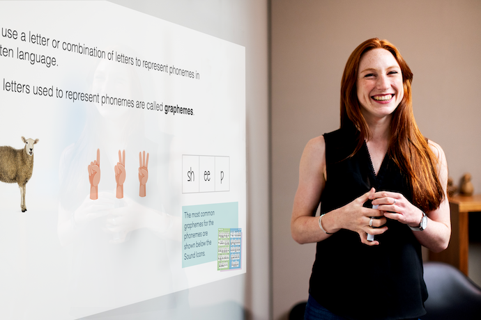 lady presenting workshop