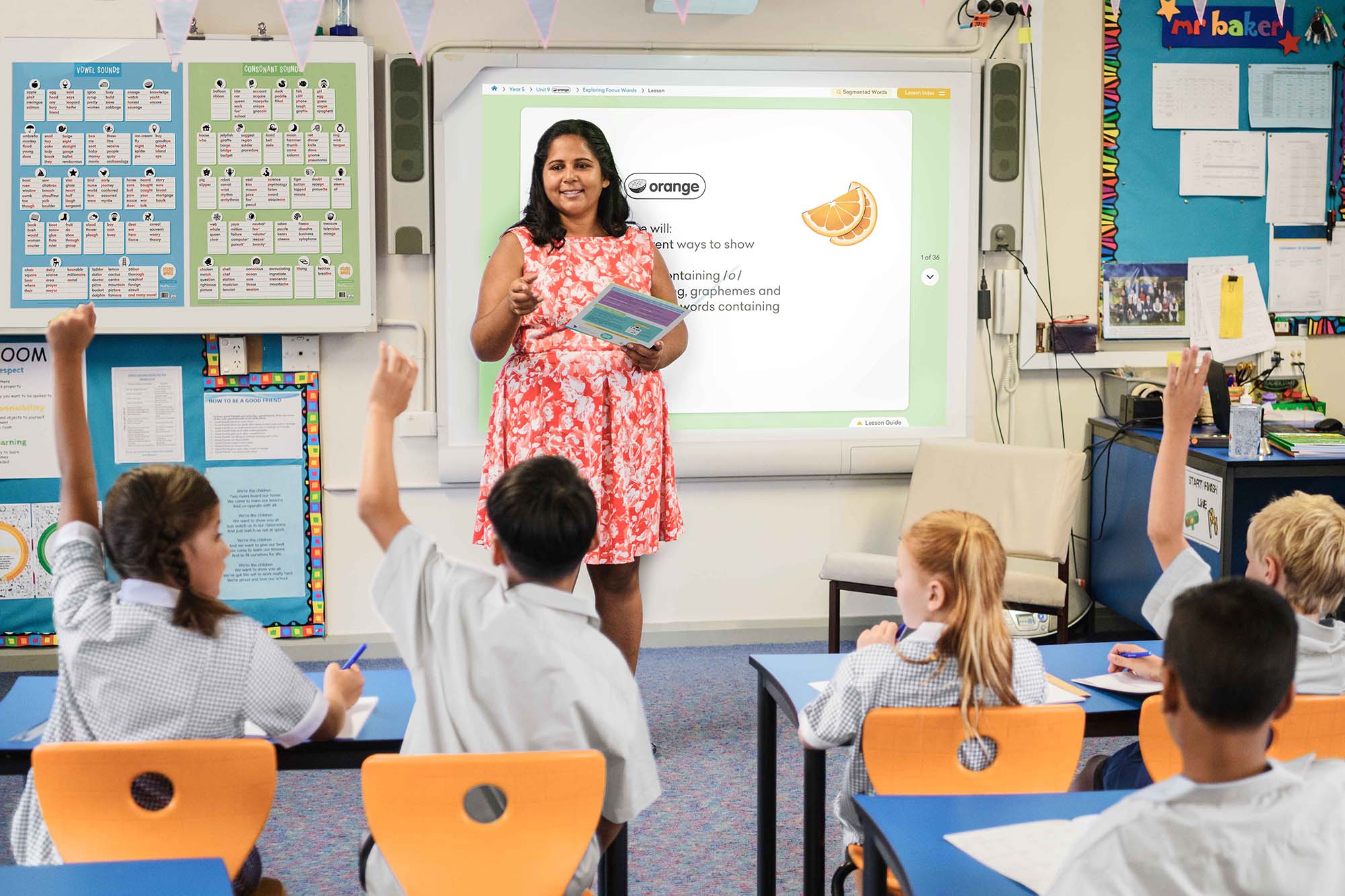 teacher at front of class