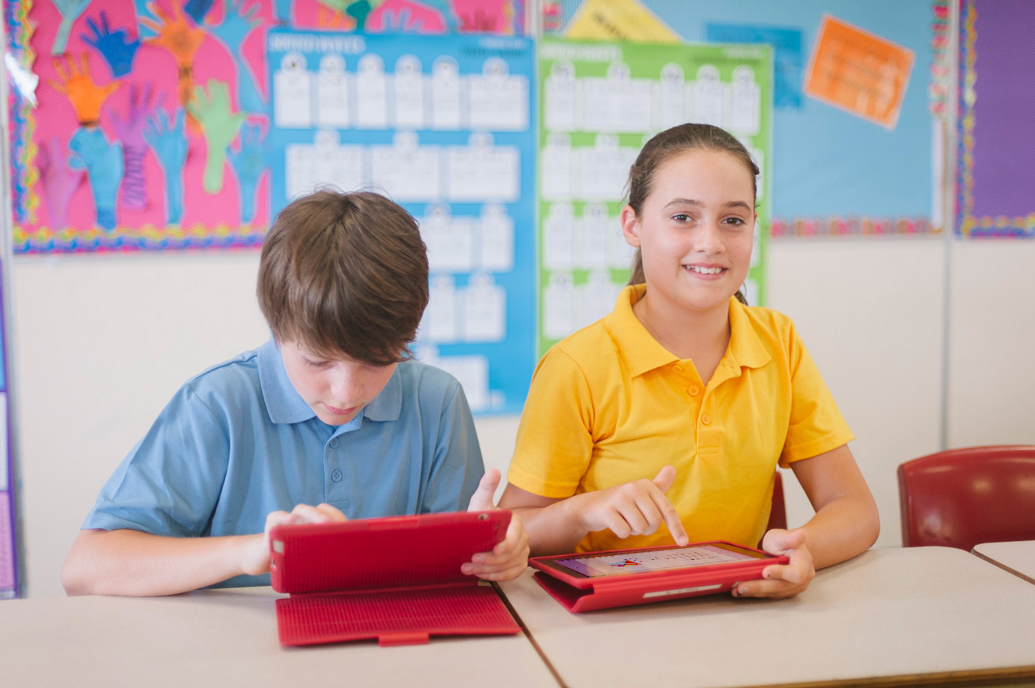 students on devices